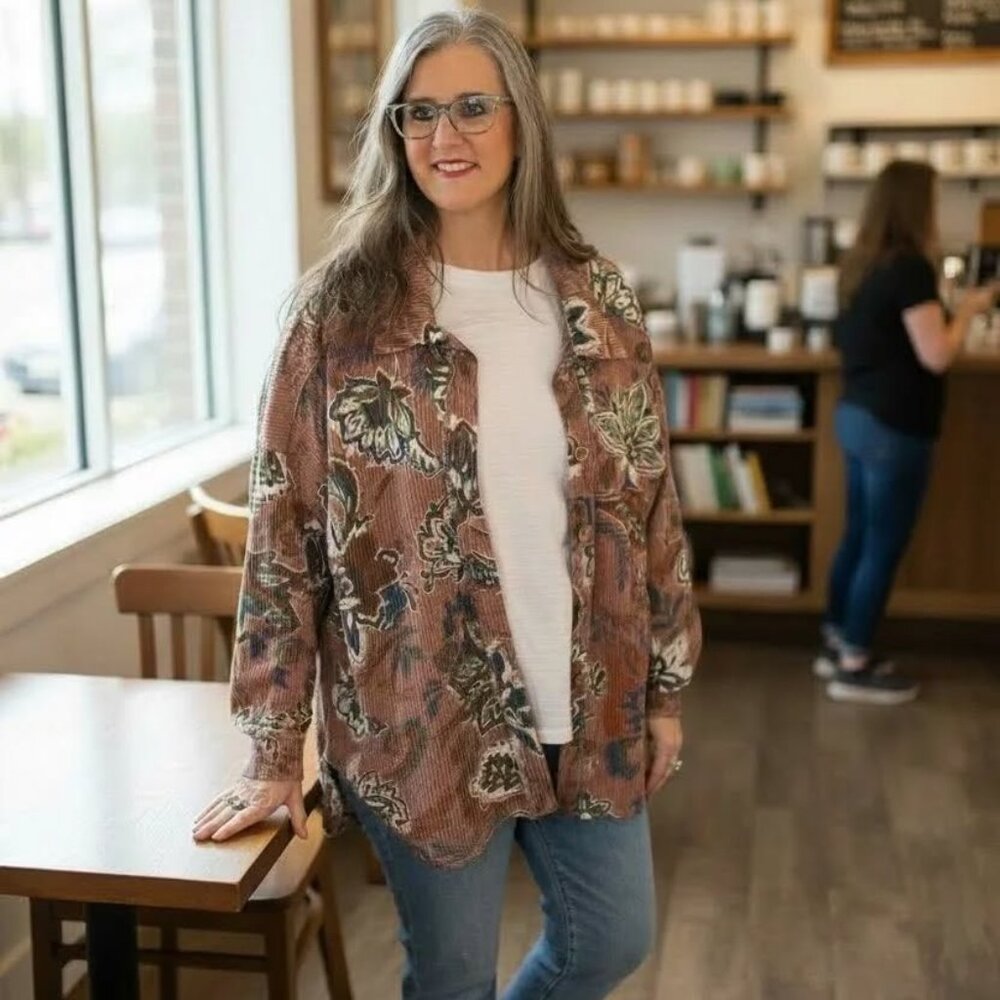 Urban Rib Paisley Print Shacket